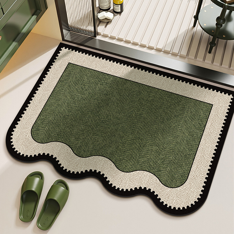 Directly from the manufacturer: French-style vintage bathroom floor mat, water-absorbent and non-slip, suitable for bathroom, shower room, entryway, and doorway