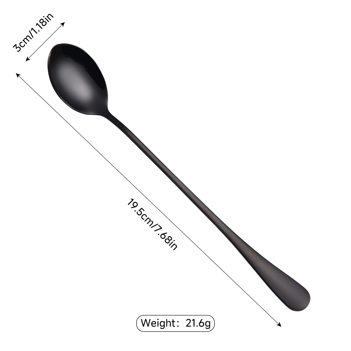 Langskaftet ske i rustfrit stål til kaffe og cocktails_voghion.com