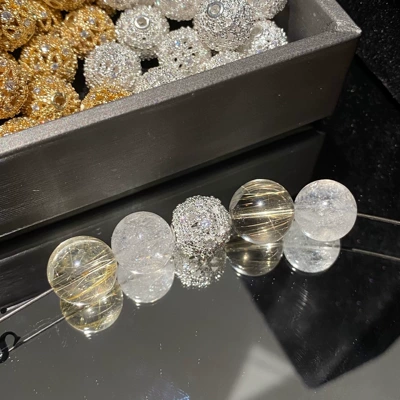 14K Gold-Filled Color-Preserving Hollow Ball Zərgərlik ara hissələri - bright-silver-13mm-one