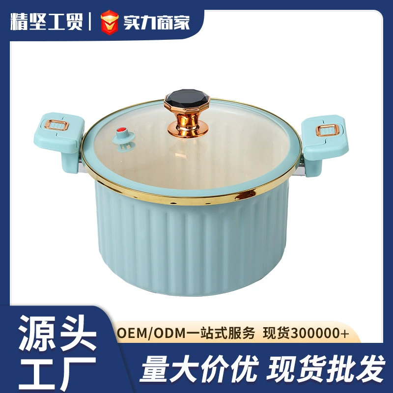 Чугунный эмалированный горшок с микродавлением для римских праздников, вакуумный суповой горшок в Корейском стиле с антипригарным покрытием, многофункциональный тушеный горшок для тушения с двумя ушками