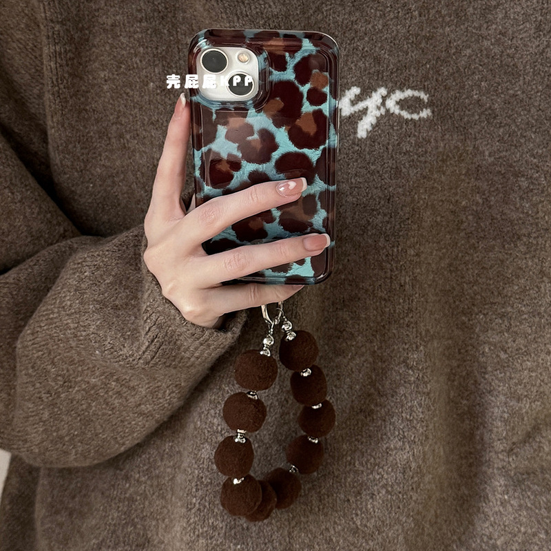 Brown Contrast Color Korean Ins Suitable for Apple 16ProMax Mobile Phone Case iPhone16pro All-inclusive 13 New 16 Soft 15Promax Fur Ball Hand Chain Protective Case for 14Pro Brown Contrast Color Korean Ins Suitable for Apple 16ProMax Mobile Phone Case iPhone16pro All-inclusive 13 New 16 Soft 15Promax Fur Ball Hand Chain Protective Case for 14Pro