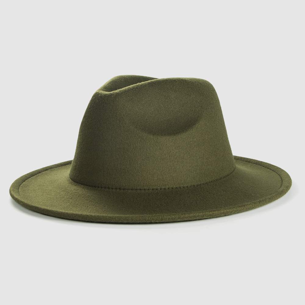 3780g Weight Fedora Hat Hats Type Outdoor Occasion Woolen Material Solid Color Pattern Autumn&Winter Season Unisex Gender Basic Style Army Green, Royal Blue, Navy Blue, Grey, Red, Wine Red, Camel, Black Color Big Eaves Rim Exclusive For Cross-border British Retro Woolen Hat Men 's And Women 's Hats Light Board Felt Cap Simple Big Brim Fedora Hat Tide 3