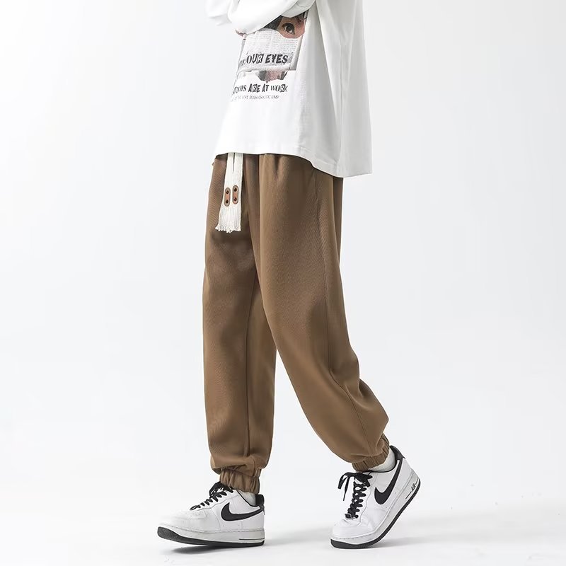 Pantalones casuales rectos sueltos, pantalones casuales de todo fósforo, pantalones con corsé para hombres 2024 de moda para hombres