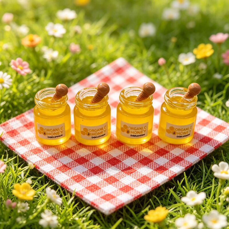 Miniature Honey Jar Bottle, Miniature Food Toy, Dollhouse Decoration, Keychain Pendant, DIY Accessory, Shoe Charm Miniature Honey Jar Bottle, Miniature Food Toy, Dollhouse Decoration, Keychain Pendant, DIY Accessory, Shoe Charm