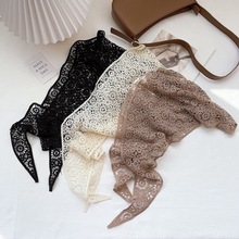 韩国单 法式蕾丝百搭三角巾包头头巾领巾ins少女装饰绑发饰韩版