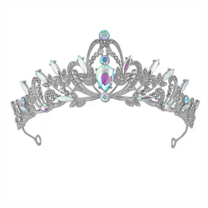 Corona nupcial tocado aleación negro vintage barroco cristal boda Vestido accesorios rendimiento pelo corona