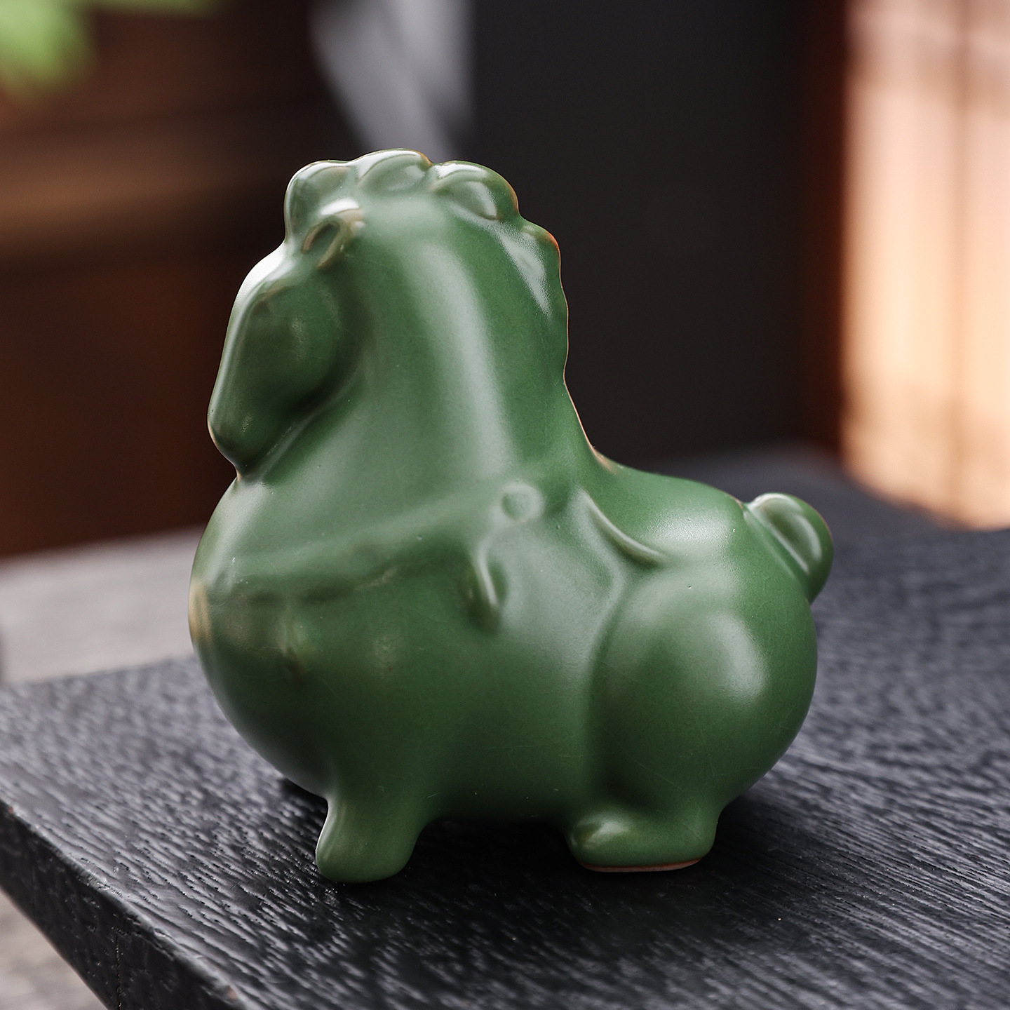 创意可爱陶瓷摆件小唐马动物 中式茶宠室内桌面饰品茶具配件茶玩