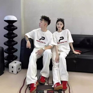 Summer Pure Cotton Short-Sleeved T-Shirt Couple Wear Lazy Style Loose Niche Design Tops for Men and Women Student Trendy Class Uniforms
