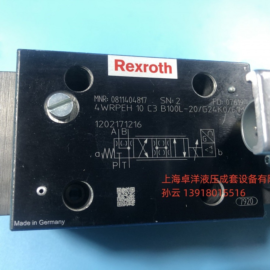 现货销售REXROTH产品 R901409007   4WRPE10Q3-80S-3X/M/24A1
