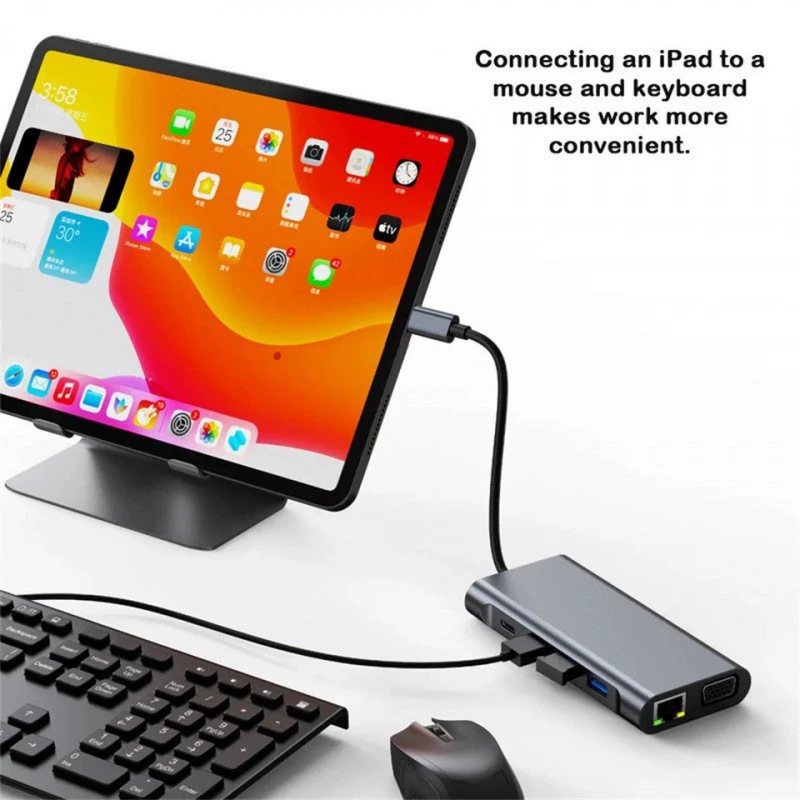 Док-станция Type-C для 100 М Wi-Fi, 11-в-1, для мобильного телефона и ноутбука, USB-интерфейс-расширитель