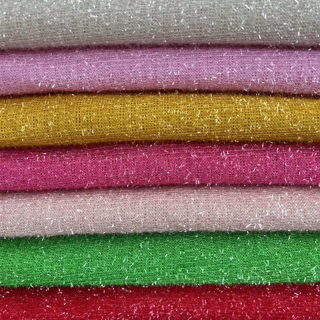 Brillante seda de plata brillante ropa de béisbol de mujer chaqueta de tela de lana unilateral juguete decoración tela artesanía