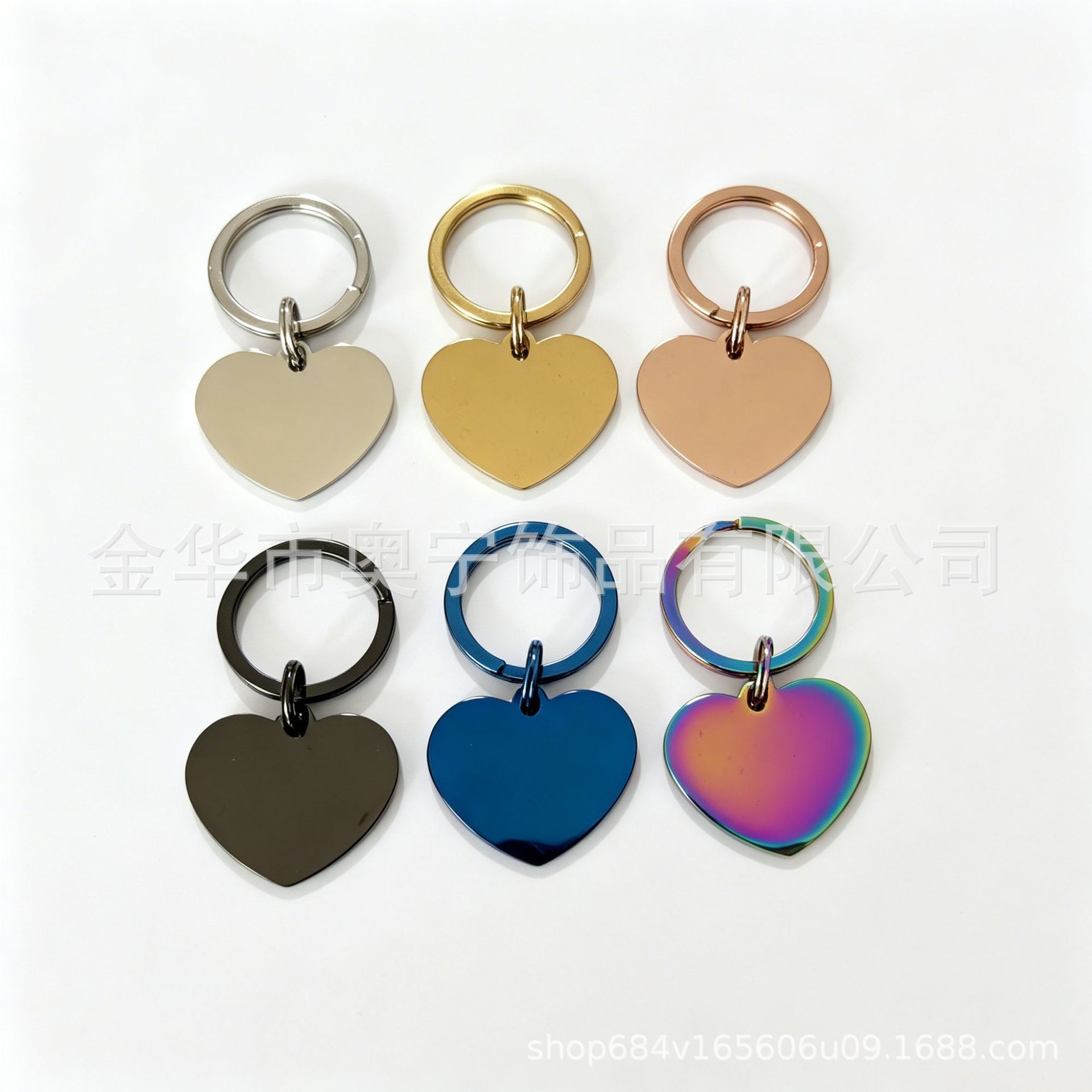 Directly Supplied from the Manufacturer, Stainless Steel Heart-Shaped Pendant with Key Ring, Heart-Shaped Tag with Key Ring
