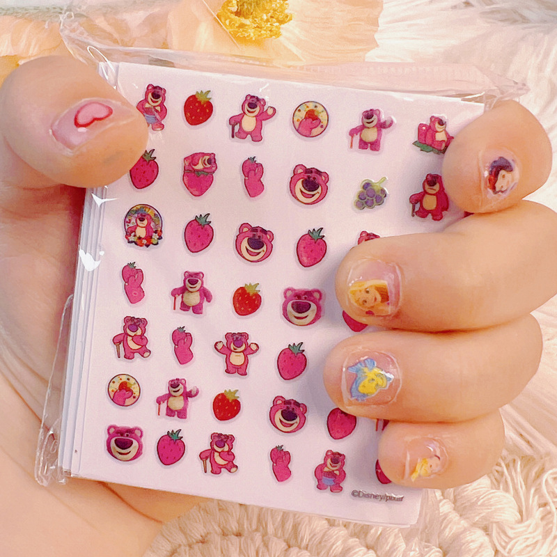 Frozen Children Cartoon Nail Stickers Baby Girls Elsa Anna Princess Strawberry Bear Genuine Nail Stickers