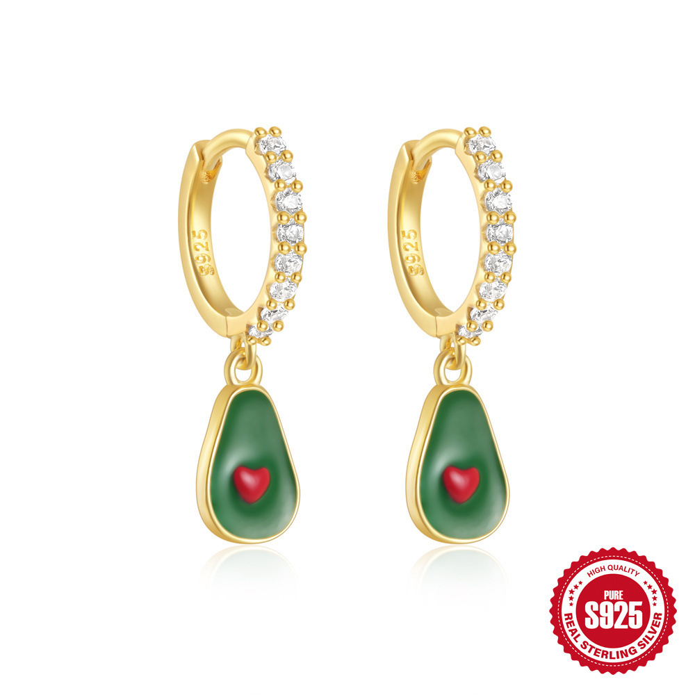 Pendientes de lazo de aceite de goteo de viento de niña de nuevo estilo de verano Pendientes de plata de ley s925 de moda simple para mujer