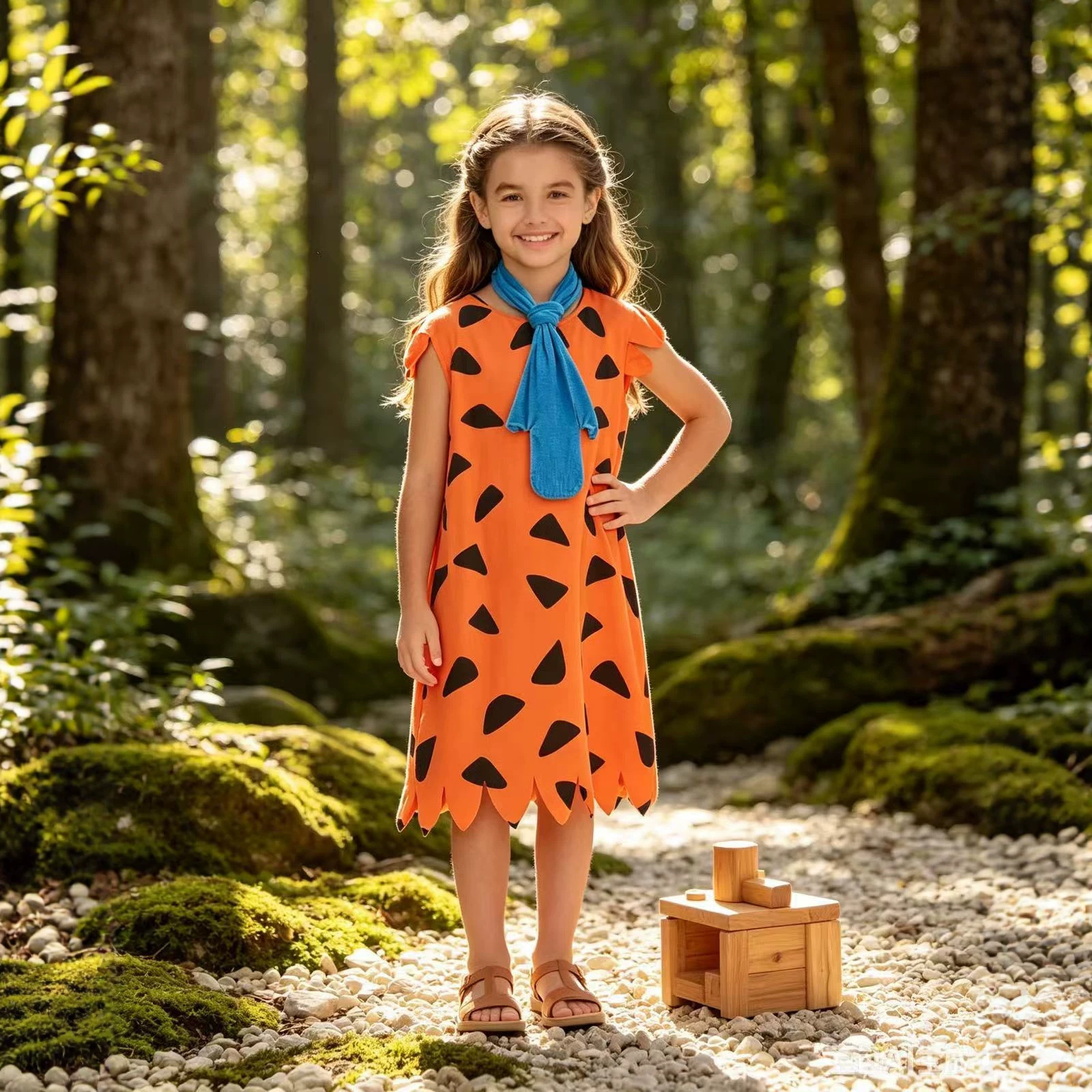 Animated Modern Primitive Man Cosplay Costume the Flintstones Fred Halloween Cosplay Costume