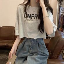 高腰短款辣妹港味小众短袖T恤女夏季新款宽松百搭上衣ins风潮包邮