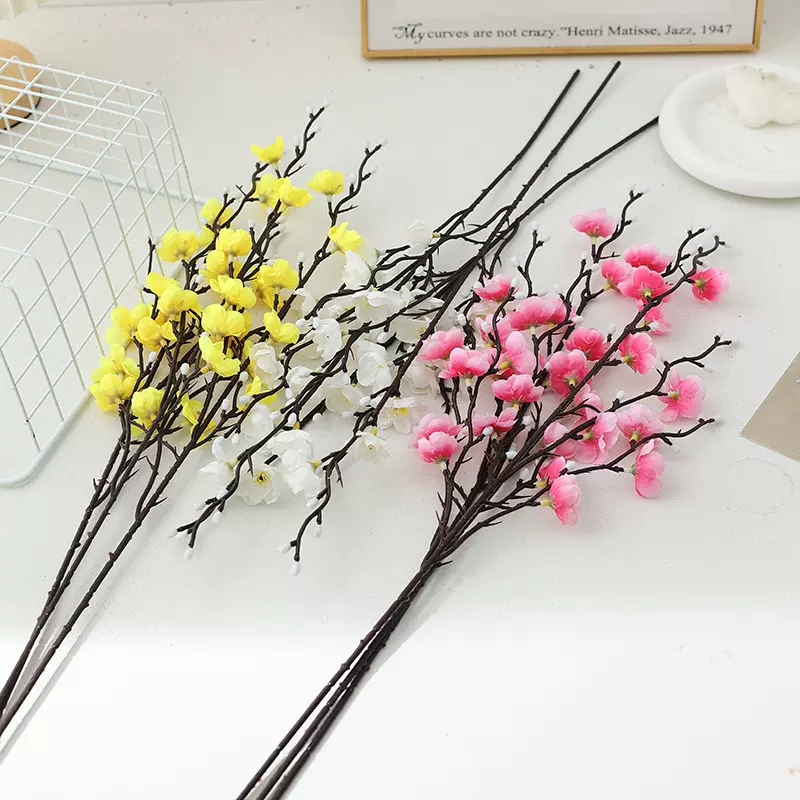仿真小梅花假花腊梅仿真花 福桶插花家居装饰室内摆件 跨境代发