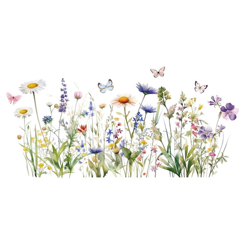 Chrysanthemum Flower Kickline Plant Wall Decor Wallpaper Sticker for Bedroom Sofa Corridor Removable Wall Sticker