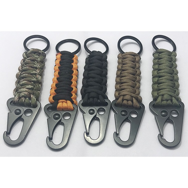 In stock outdoor umbrella rope woven Eagle mouth buckle key pendant mountaineering quick buckle survival key
