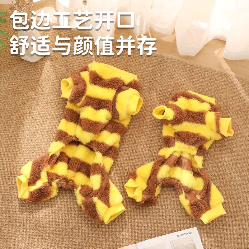 大小狗狗衣服猫咪秋冬保暖绒衣宠物用品可牵引蜜蜂加绒变身衣批发|undefined