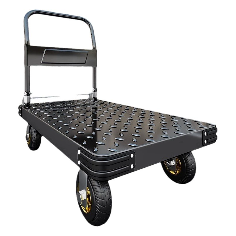 Тележки из стальной пластины Грузовой прицеп Складная тележка Бытовые тележки Портативные толстые сверхмощные бортовые грузовики