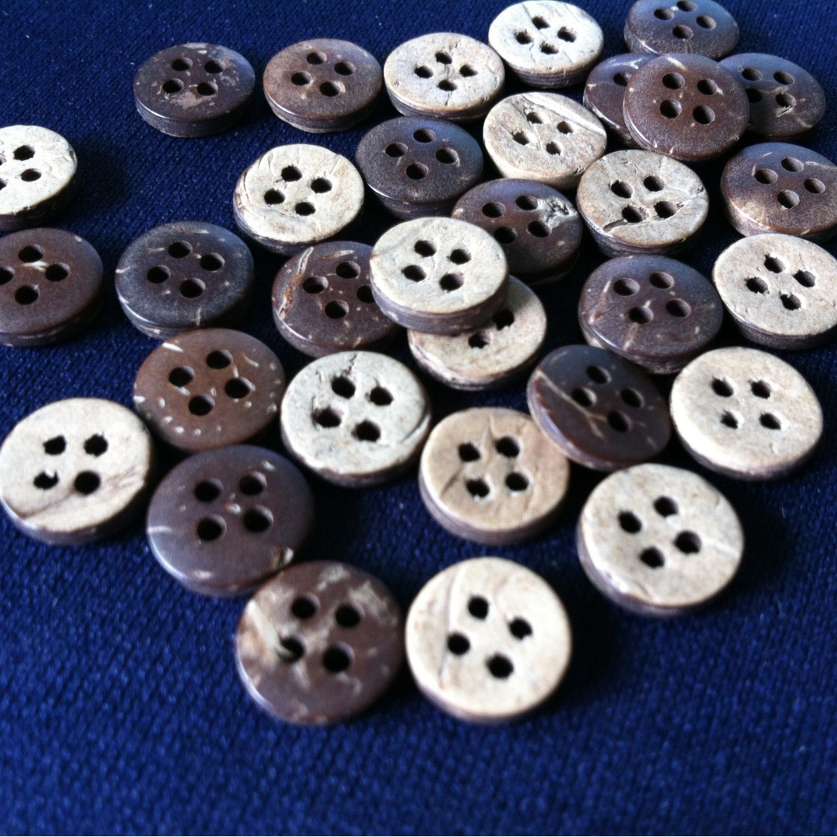 供应10mm四眼纯天然椰子纽扣