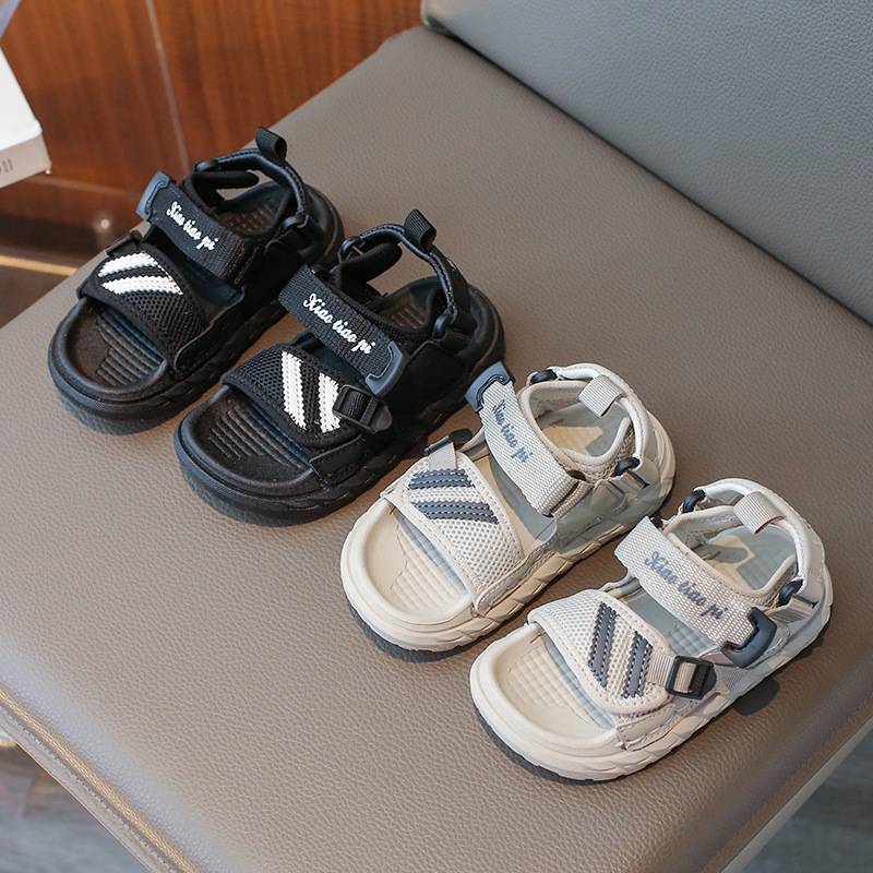 Sandalias para niños, suelas suaves, zapatos de playa con punta abierta, niños 2024, nuevos estilos de verano, sandalias deportivas para niños de mediana edad para niños