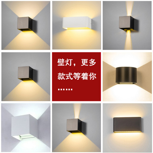 Cross-border modern minimalist outdoor waterproof wall lamp villa exterior courtyard dual head spot light corridor bedside decorative wall lamp
