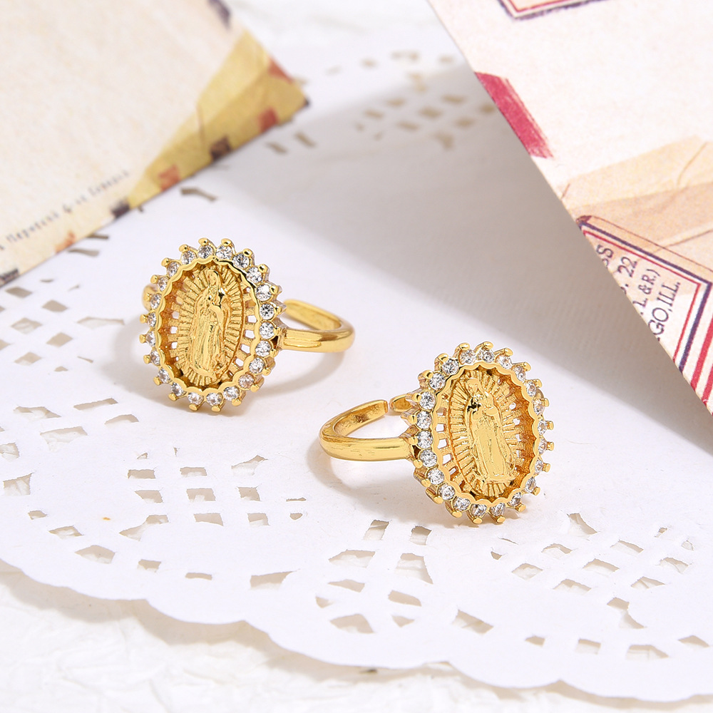 7g Weight Zircon Inlay Material Rings Classification Wholesale Simple Style Classic Style Solid Color Copper Inlay Zircon Rings