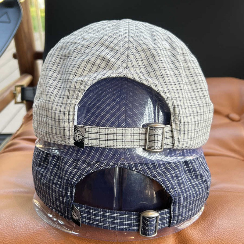 サヴィと同じスタイルの女性用刺繍チェック柄野球帽、夏の新しいスタイル、多用途、顔が見える、小さなソフトトップ、カップル用の男性用ひさしキャップ-|undefined