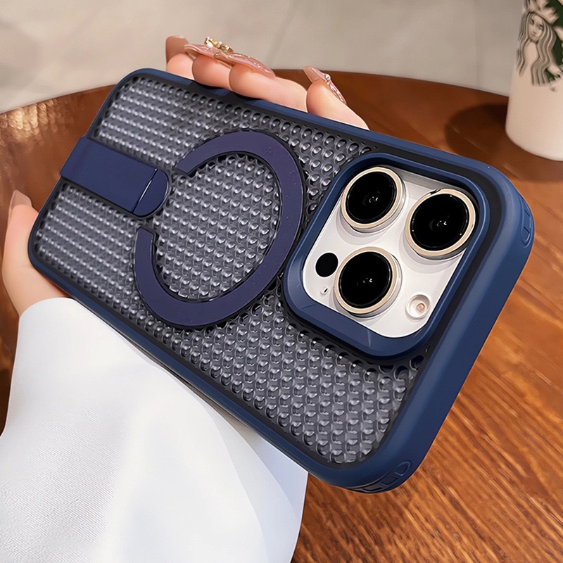 Van Star Honeycomb Radiating Magnetic Bracket para Apple 17PRO Case iPhone 16 Congelar hueco anti-caída