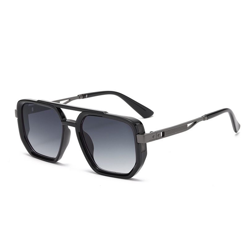 Nouvelles lunettes de soleil aviateur 2026, style européen/américain rétro, double pont, monture carrée, unisexe, tendance et urbaine_voghion.com