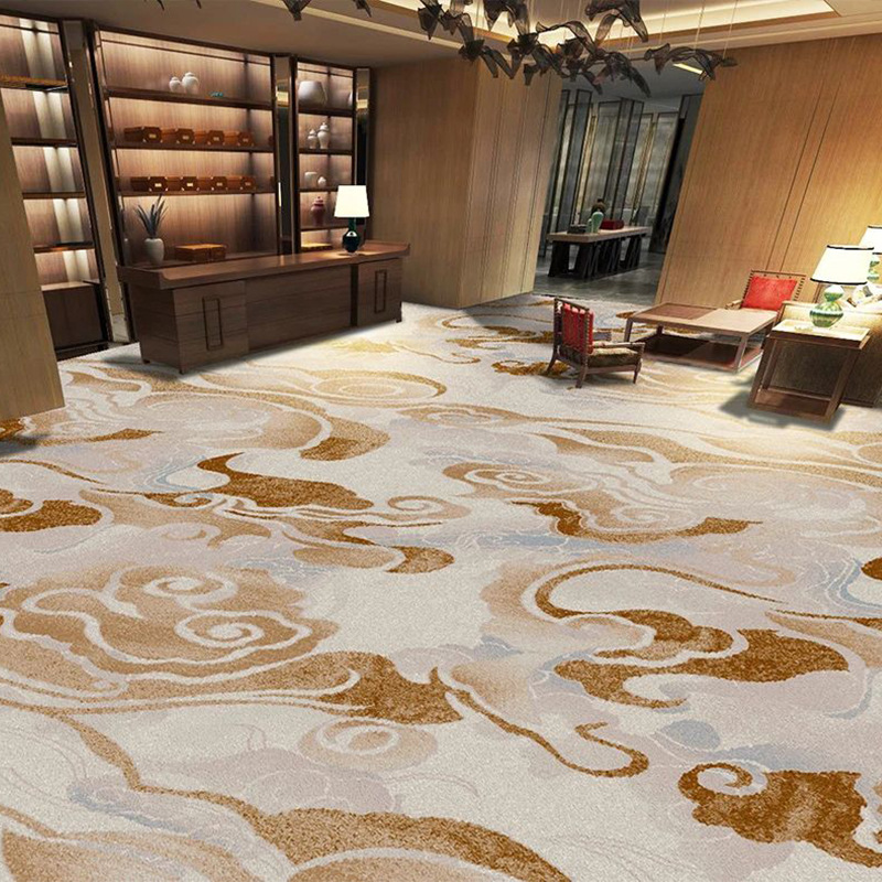 Hotel piso sala de reuniones alfombra Akmin resistente al fuego impresión sucia alfombra comercial salón de baile personalizado