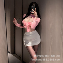 情趣内衣性感秘书制服诱惑纯欲风露胸夜店包臀裙辣妹透视长袖套装