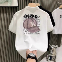 POLO纯棉短袖T恤男夏季新款潮牌卡通印花ins宽松透气时尚潮流上衣