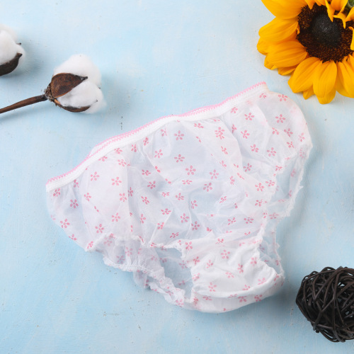 Basisoft Disposable Underpants with Print Non-woven Fabric, Enhanced Cotton Waistband for Postpartum Recovery, Factory Wholesale for Pregnant and Postpartum Women