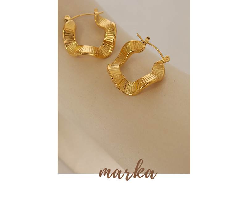 Fashion Waves Titanium Steel Earrings Irregular Plating Stainless Steel Earrings
