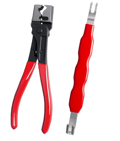빨간색 손잡이 2종 세트(클램프 플라이어+커넥터)