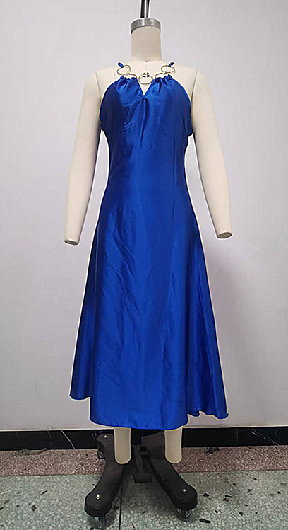 Summer Fashion Women's V-Neck Sleeveless Dress Sexy Suspender Waist Cinching Design Casual Dress_ecoleips.com