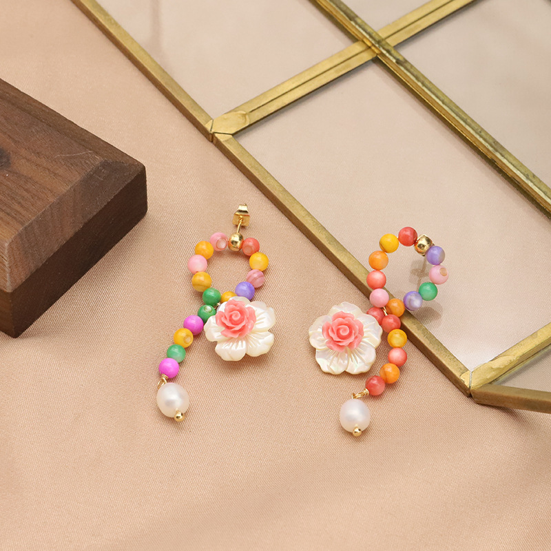 Pendientes de perlas naturales de alta gama originales, aretes de perlas coloridas de plata 925 para mujer, aretes sencillos, modernos y versátiles.