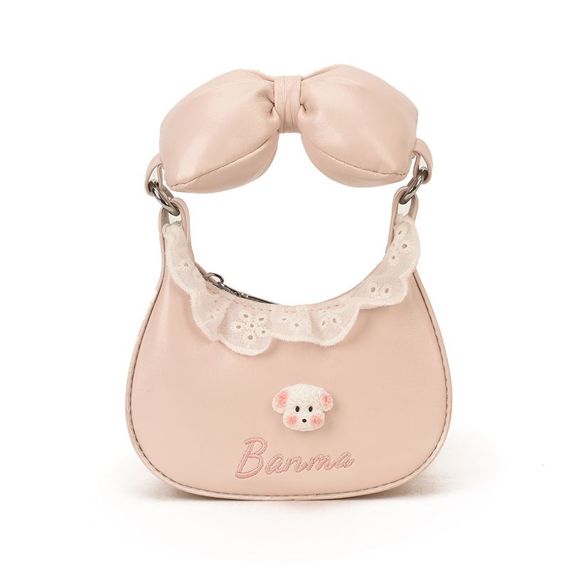 Bolsa de hombro de niñas de encaje dulce bolso de arco lindo 2026 nuevo mini bolso de accesorios para niños