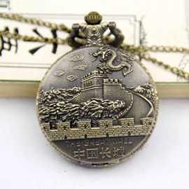 北京古董怀表复古手表万里长城怀表北京怀表签名怀表礼赠大表盘