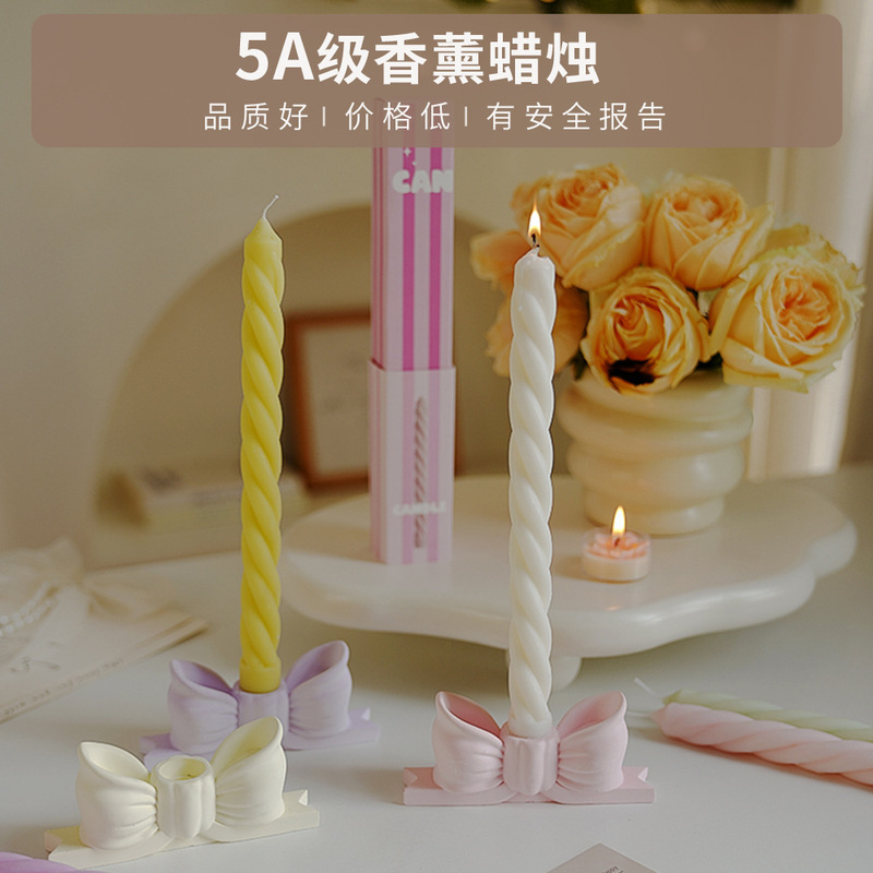 长杆螺旋蜡烛创意香氛装饰摆件伴手礼小礼品candle跨境香薰蜡烛|undefined