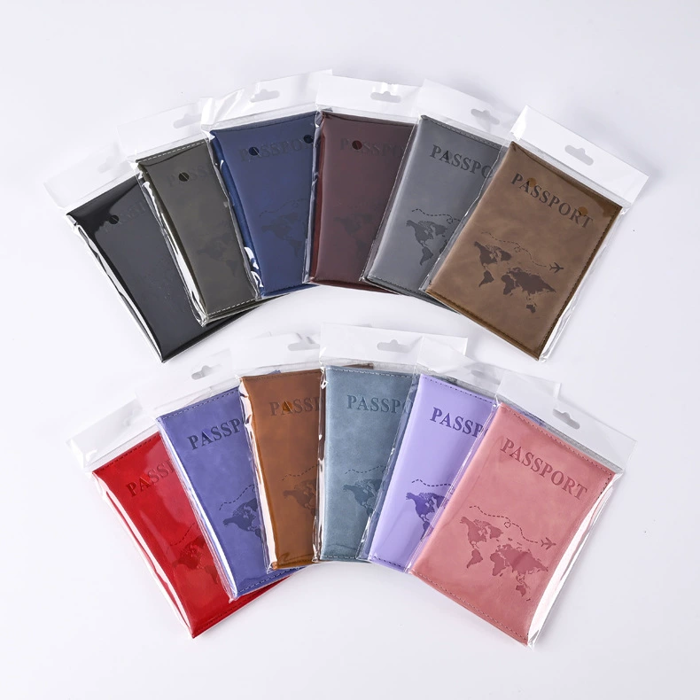 Passport case, polyurethane protective cover, compact 10.8×10.2×0.7 cm, multi-color options