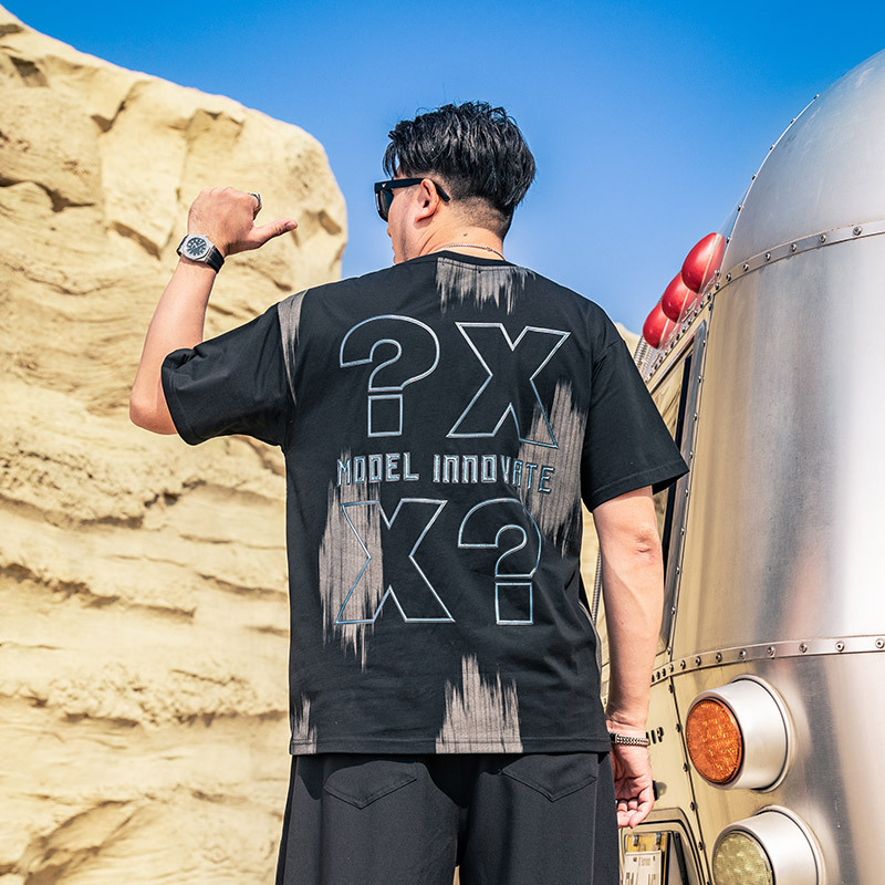 Plus Size Men's Clothing 2025 Summer Loose Plus Size Plus Size Fat Printed Casual Versatile Short-Sleeved T-Shirt