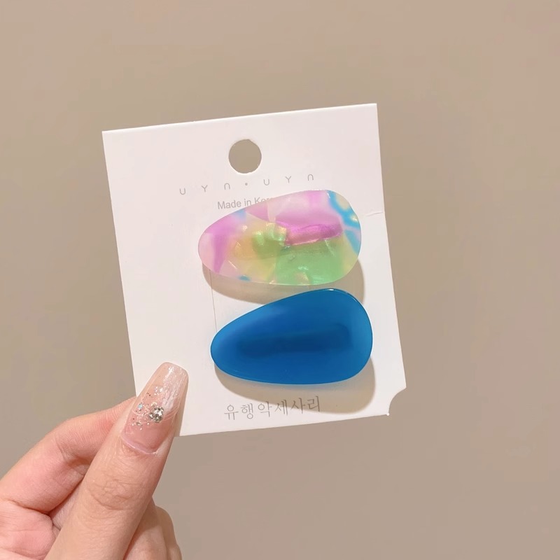 Pinza para el cabello de dopamina sin costuras de color caramelo clip lateral femenino flequillo clip para el cabello roto tocado clip de pico de pato y2k horquilla de una palabra