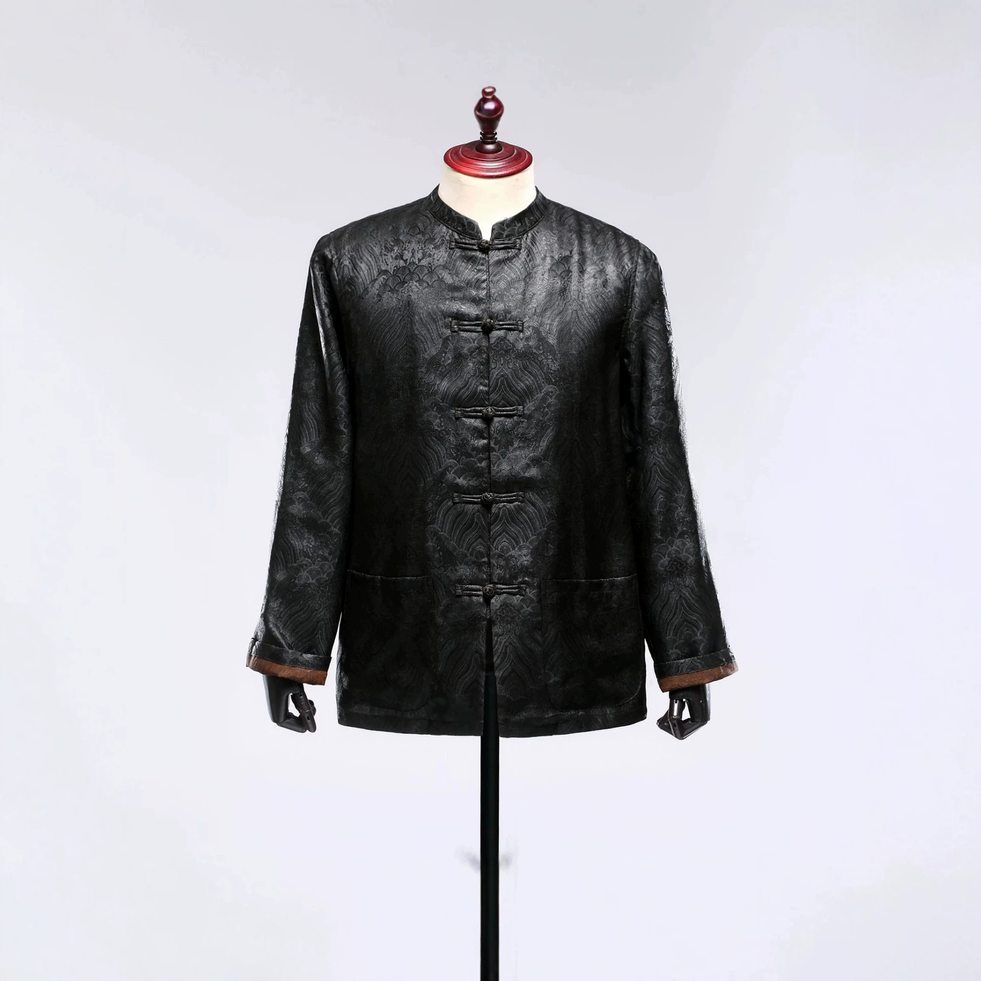 New Chinese style men's Tang suit, Xiangyun yarn set, stand-up collar, Chinese style men's Zhongshan suit, loose long-sleeved trousers