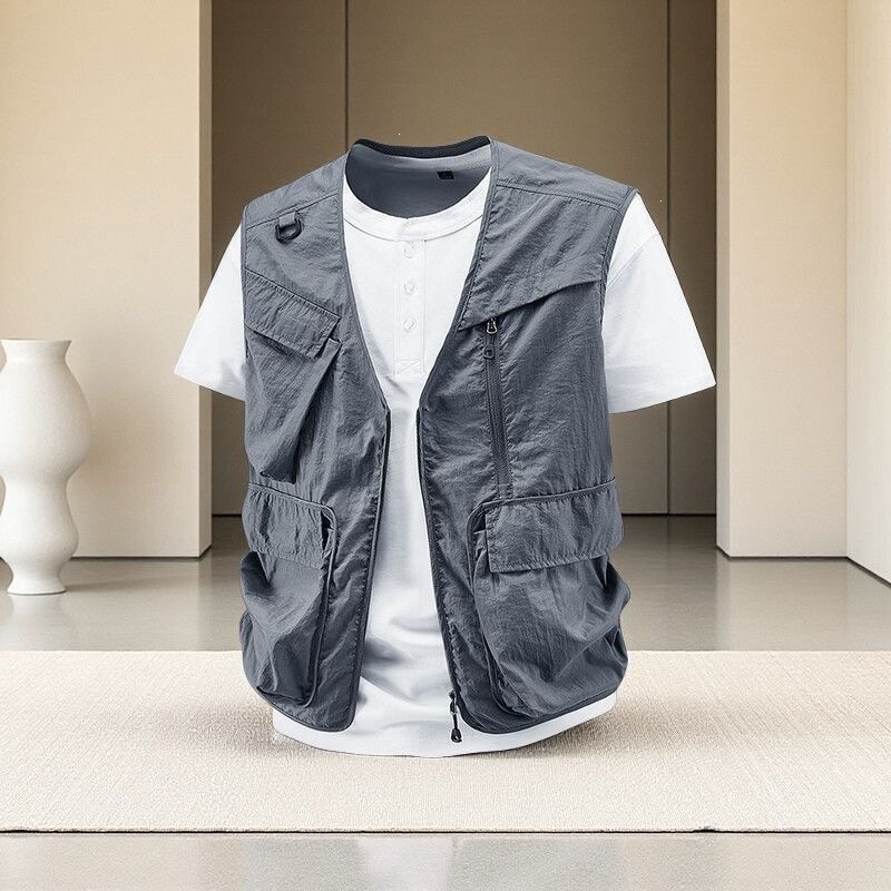 New Casual Vest for Men, Summer Quick-Dry Thin Jacket with Pockets, Lightweight Workwear Outdoor Fishing Vest New Casual Vest for Men, Summer Quick-Dry Thin Jacket with Pockets, Lightweight Workwear Outdoor Fishing Vest