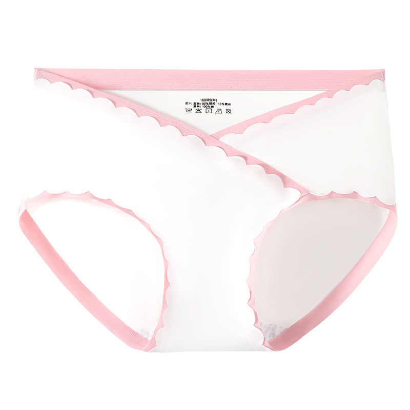 Ropa interior de las mujeres embarazadas Algodón puro entrepierna antibacteriana cintura baja vientre soporte embarazada temprano, período medio y tardío entrepierna de algodón sin costuras más tamaño pantalones cortos de las mujeres embarazadas