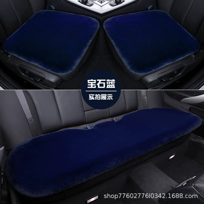 Set Winter Warm Thickened Rabbit – Wool pad - rabbit-plush-high-density-single-pad-three-piece-set-sapphire-blue